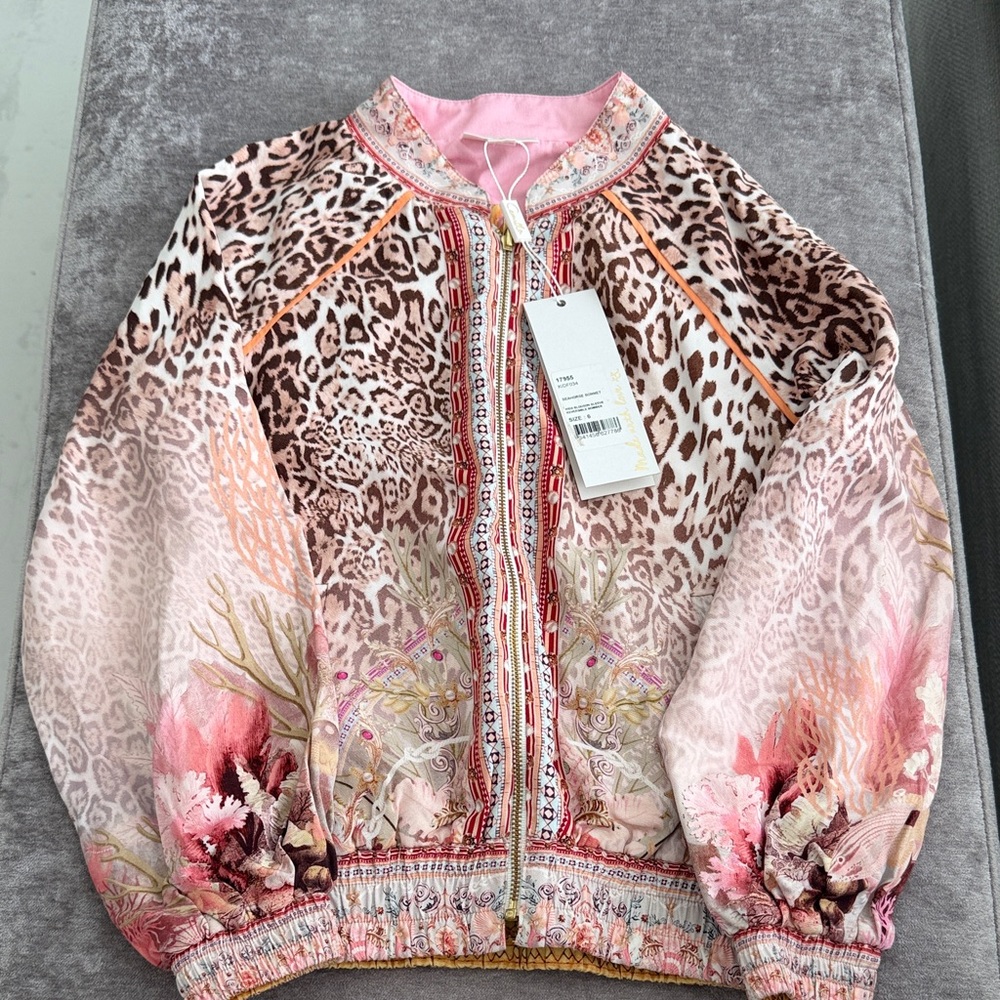 Camilla Kids Pink and Brown Bomber Jacket. SIZE 6 Reversable!!!!!